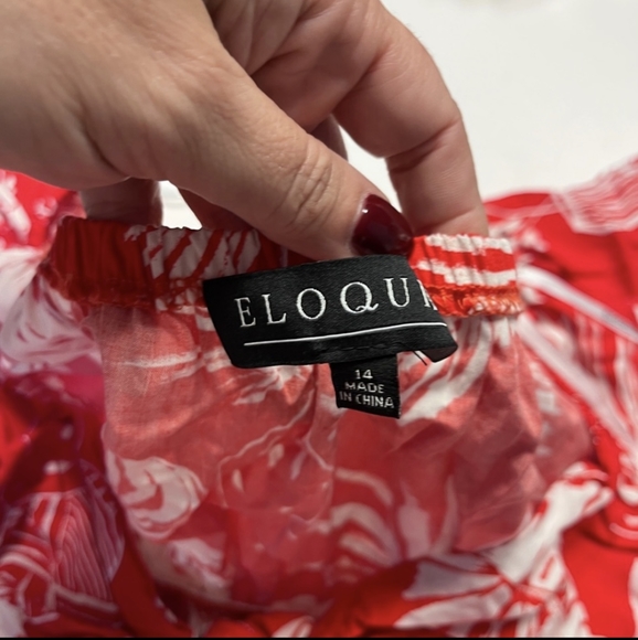 Red Eloquii tie front dress - Picture 5 of 6